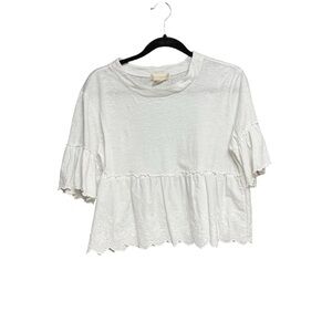 Altar'd State White Eyelet Ruffle Top size small but would fit up!